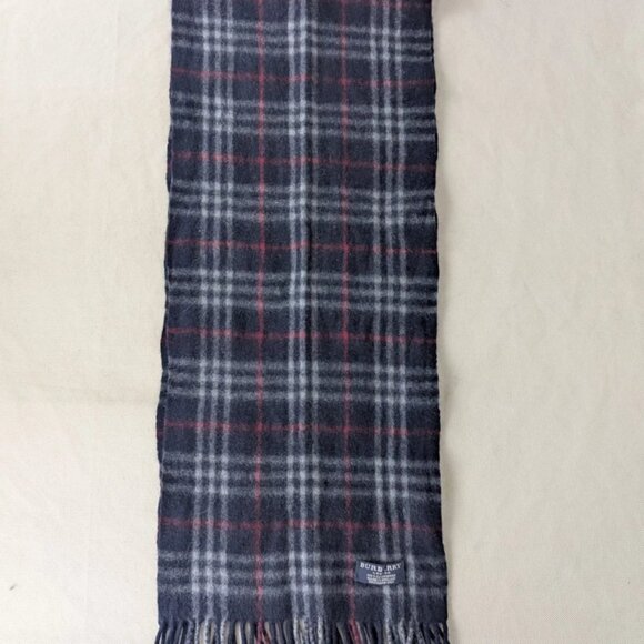 Burberry Unisex Cashmere Check Scarf Blue – Pre-Owned – Warm Designer Style - Picture 5 of 8